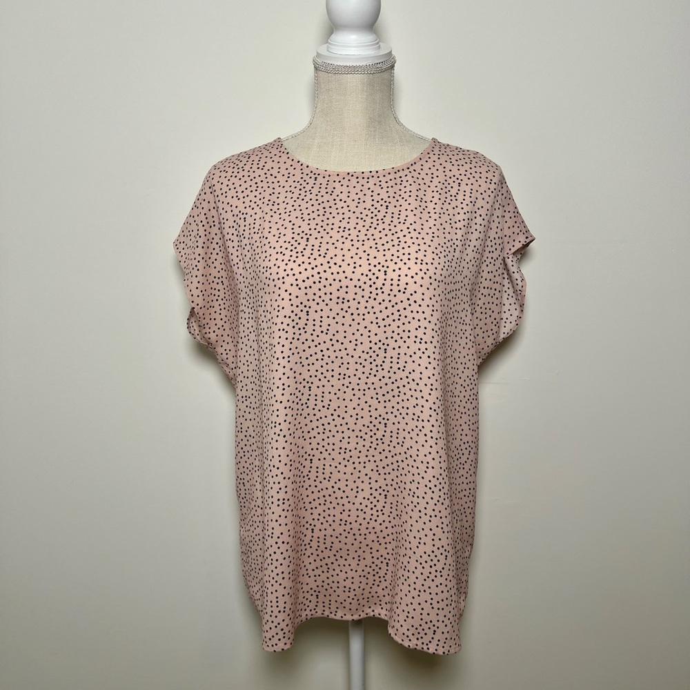 Halogen Blush Pink with Black Polka Dot Blouse